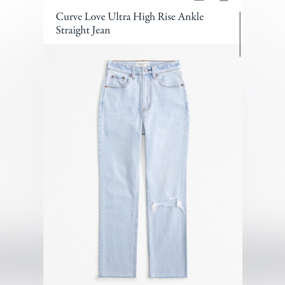 Abercrombie Curve Love Ultra High Rise Ankle Straight Jean 27